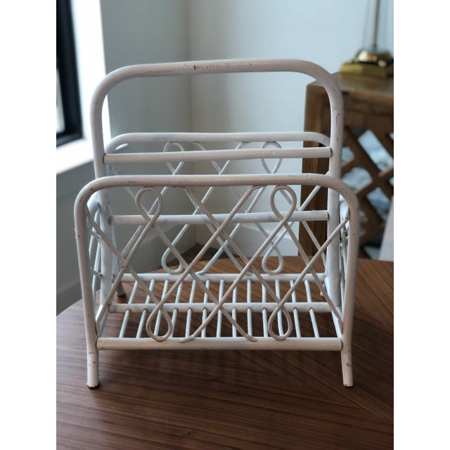 1960s White Bent Bamboo Magazine Rack For Sale In Houston - Image 6 of 8