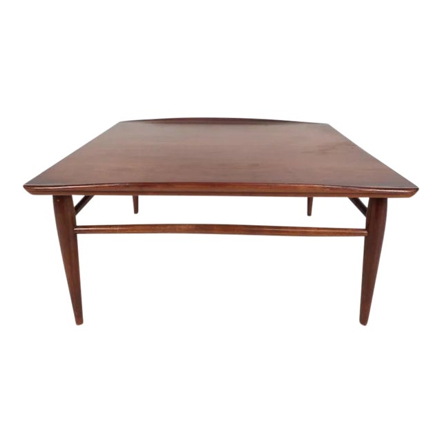 Mid-Century Modern Square Walnut Coffee Table by Bassett For Sale