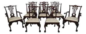 Set of 10 Stickley Mahogany Dining Chairs