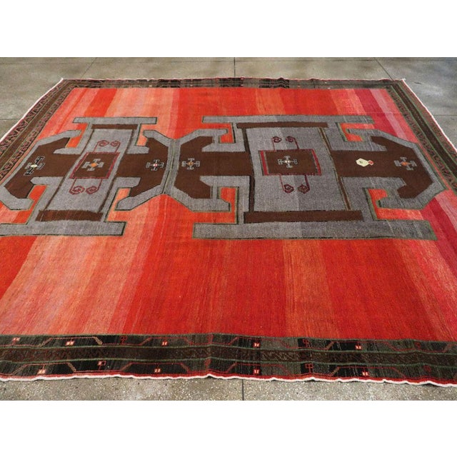 Textile Galerie Shabab Collection Tribal Mid-20th Century Handmade Turkish Anatolian Square Room Size Carpet For Sale - Image 7 of 10