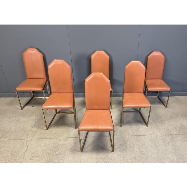 Vintage Brass Dining Chairs from Belgo Chrom, 1970s, Set of 6 For Sale - Image 14 of 14