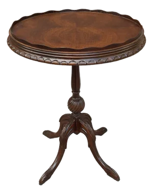 Refinished George II Stye Pie Crust Side Wine Plant Lamp Table, Circa 1890s