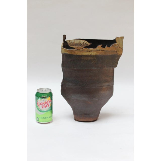 1970s Vintage Studio Stoneware Sculptural Vase For Sale - Image 5 of 13