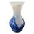 Contemporary White and Cobalt Blue Vase Polish Glass For Sale