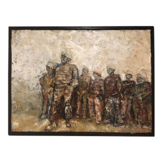 "Karmapflage" – Large Early 2000s Mixed Media Social Commentary Painting For Sale