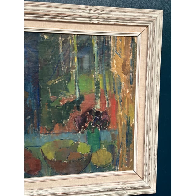 Svan Grandin, Still Life with Fruit Bowl, 1950s, Oil Painting on Canvas, Framed For Sale - Image 4 of 11