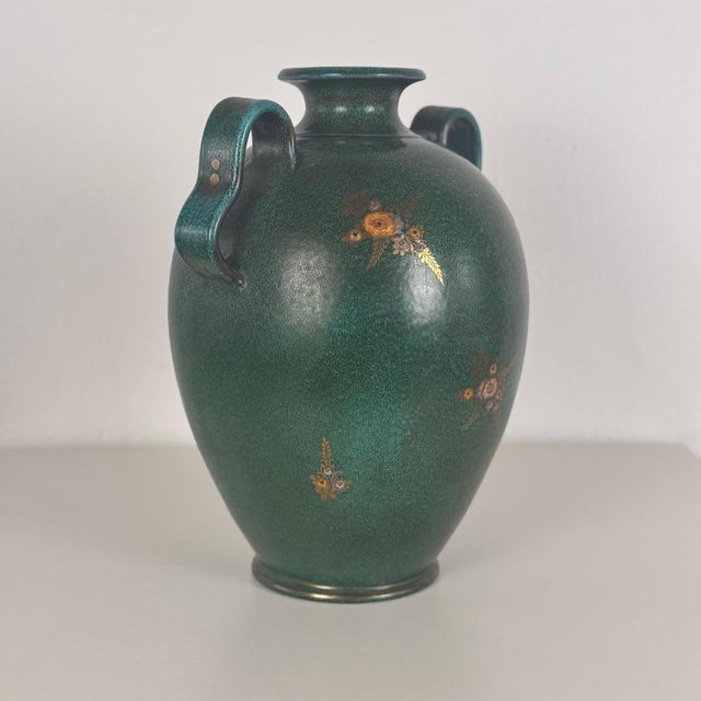 Large Decorative Vase with Floral Motifs, 1950s For Sale - Image 9 of 14