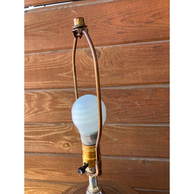 1970s Mid-Century Modern Chrome and Cork Large Table Lamp For Sale - Image 5 of 9