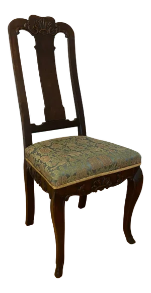 19th Century American Carved Walnut Hoof Foot Side Chair