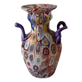 Vintage Vase in Murano Glass from Fratelli Toso, 1920 For Sale