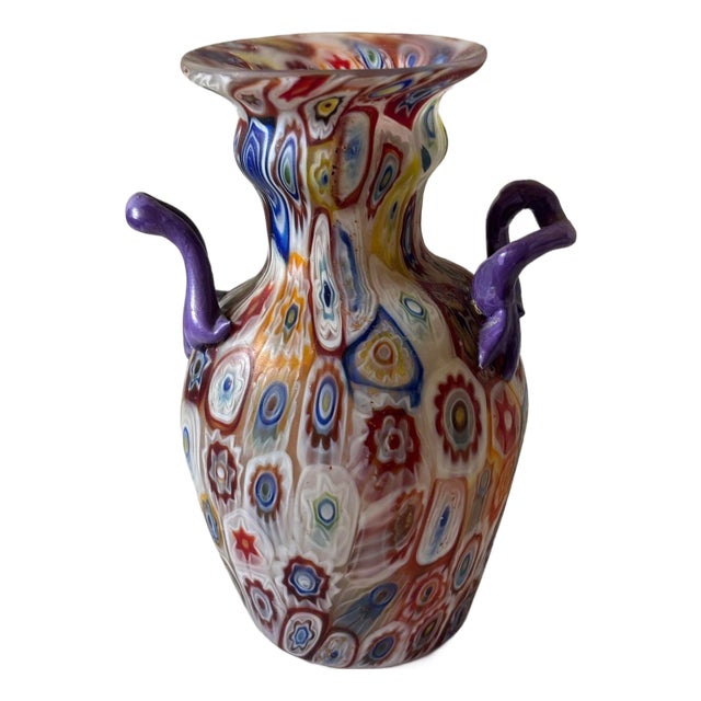 Vintage Vase in Murano Glass from Fratelli Toso, 1920 For Sale
