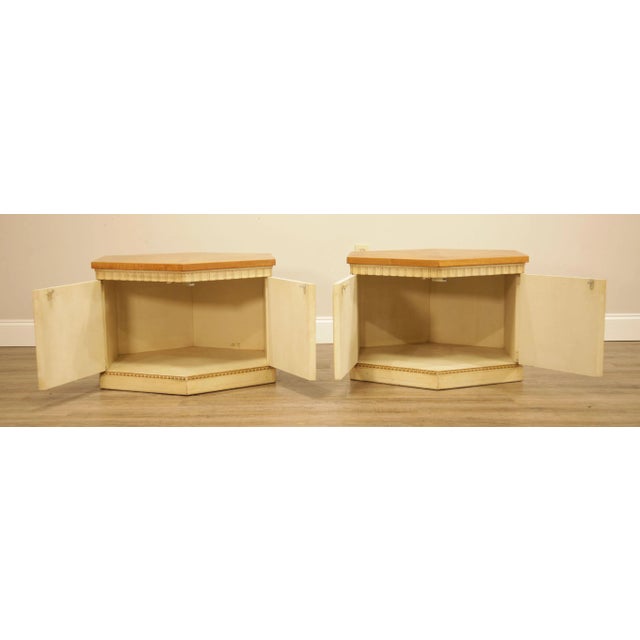 1960s Florentine Style Vintage Burl Wood, Partial Gilt & Painted Storage End Tables by Lane - a Pair For Sale - Image 5 of 12