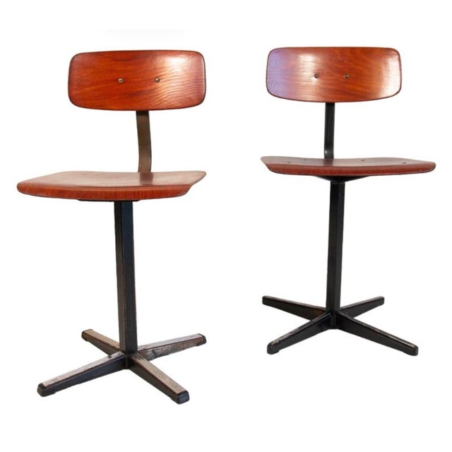 Industrial School Chairs, 1960s, Set of 2 For Sale - Image 13 of 13