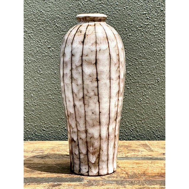 Vintage Brown and White Ceramic Vase For Sale - Image 15 of 16