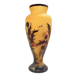Large Art Nouveau Cameo Vase, After Émile Gallé