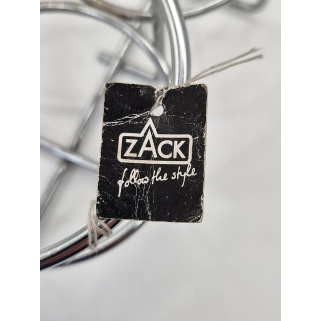 Vintage 6-Bottle Rack in Chrome-Plated Steel and Wood from Zack, 1980s For Sale - Image 9 of 11