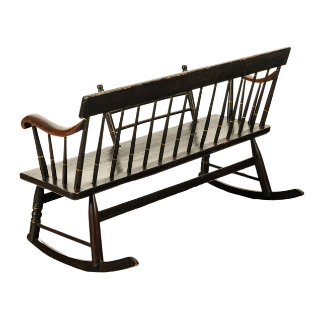 Antique American Mammy Rocking Windsor Rocking Bench Settee Original ...