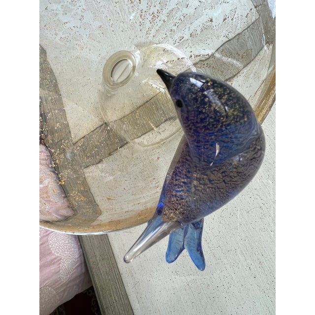 Large Murano Glass Bird Bath W/ Multicolored Birds Chairish