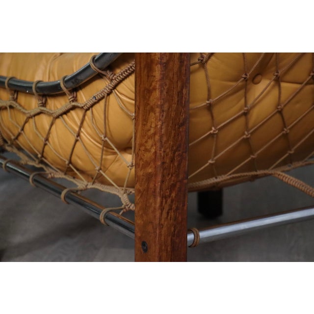 Amazonas Lounge Chair with Ottoman in Cognac Leather by Jean Gillon Brazil 1960s For Sale - Image 13 of 18