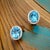 Natural Topaz Diamond Stud Earrings 14k W Gold 6.98 TCW Certified For Sale - Image 4 of 17