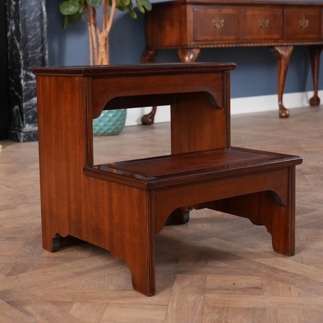 Wood Niagara Furniture Leather Bed Steps For Sale - Image 7 of 10