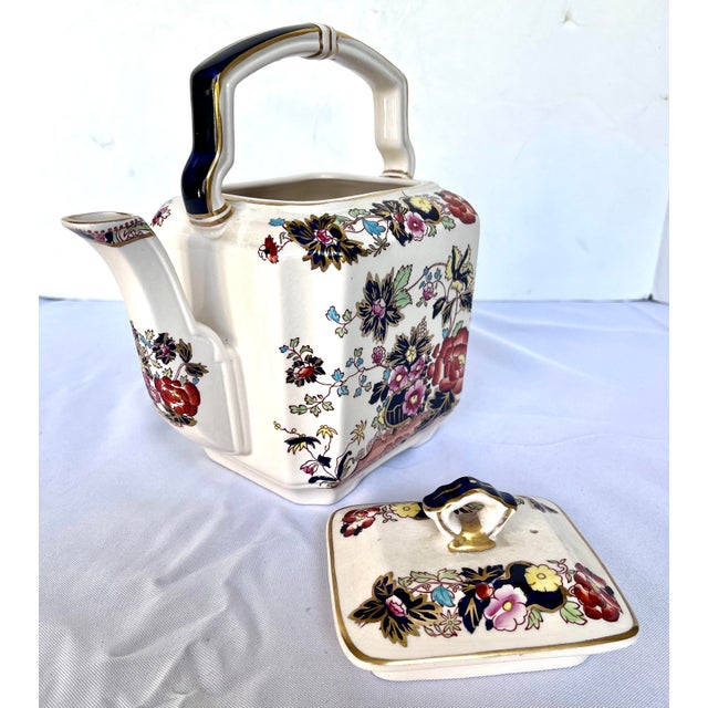 Ceramic Vintage 1930s English Ironstone Mason's Mandarin Teapot For Sale - Image 7 of 10