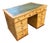 English Mid-Victorian Country House Pine Pedestal Desk With Original Gilt-Tooled Green Leather Top, Circa 1840–1860 For Sale