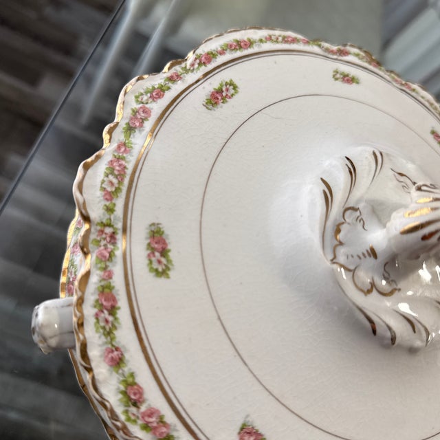 White Antique Homer Laughlin Porcelain Vegetable Bowl Dish Dated 1915 For Sale - Image 8 of 10