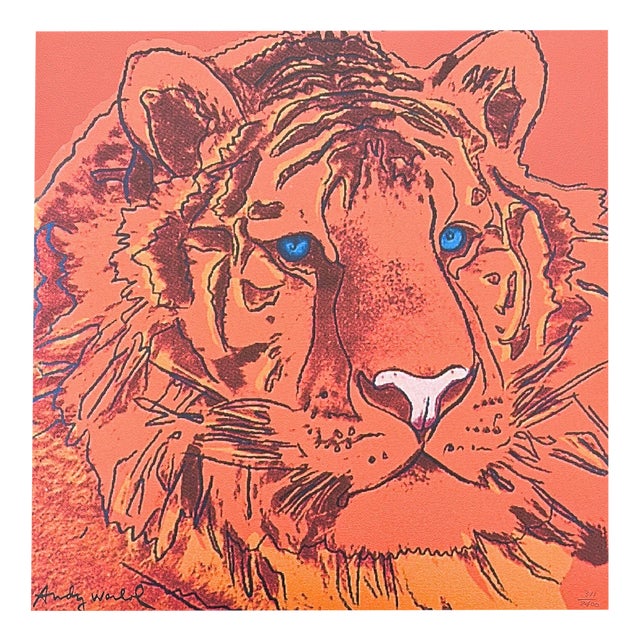 After Andy Warhol, Lion Red-Azure, Print For Sale