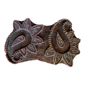 Antique Carved Paisley Textile Block-India