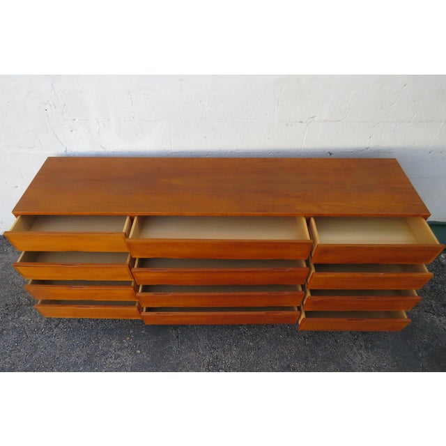 Mid Century Danish Modern Long Dresser Sideboard Tv Media Console For Sale In Miami - Image 6 of 12
