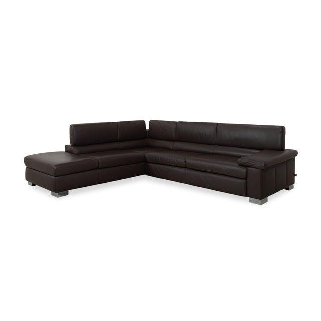 Modern Brown Leather Courage Corner Sofa with Manual Function from Ewald Schillig For Sale - Image 3 of 18