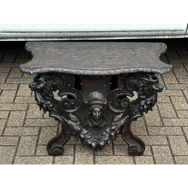 Victorian Italian Carved Walnut Low Lamp Table For Sale - Image 5 of 14