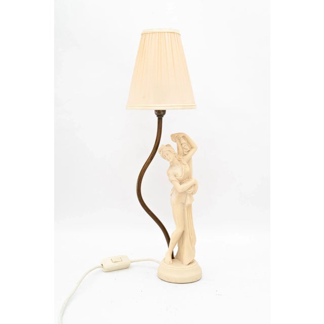 Cast Artificial Marble Table Lamp with Fabric Shade, Vienna, Austria, 1960s For Sale - Image 10 of 10