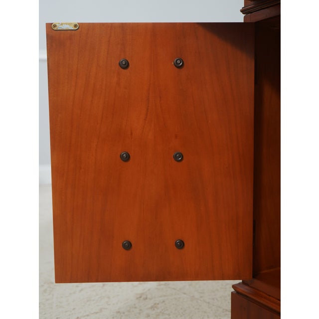 2010s Reprodux English Style Leather Top Yew Wood Desk For Sale - Image 5 of 18