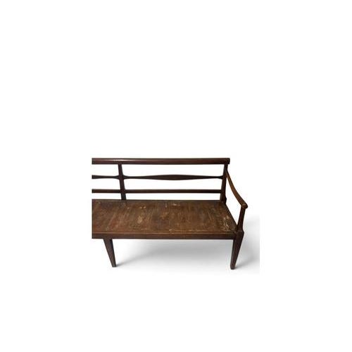 Large Antique Bench with Armrests For Sale - Image 10 of 11