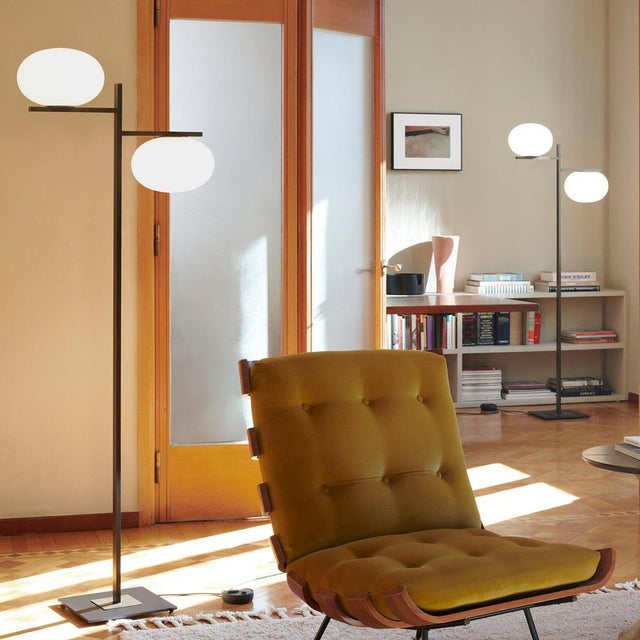 Alba Two Arms Floor Lamp by Mariana Pellegrino Soto for Oluce For Sale - Image 3 of 7