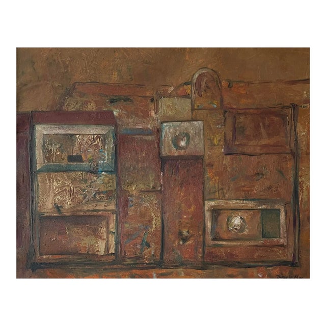 Eduardo M. Tamariz (Mexican, B. 1945) - Untitled Abstract Urban Landscape, Signed (1976, Oil on Paper) For Sale