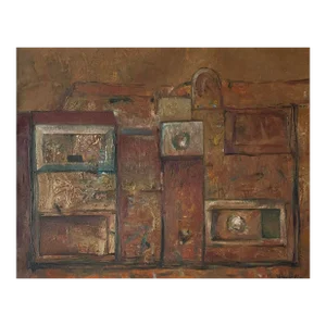 Eduardo M. Tamariz (Mexican, B. 1945) - Untitled Abstract Urban Landscape, Signed (1976, Oil on Paper)