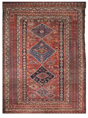 Handmade Persian Qashqayee Rug- 5′6″ × 9′5″