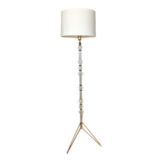 French Glass Floor Lamp Circa 1950's For Sale