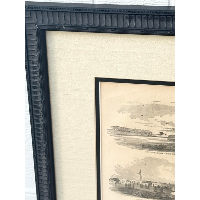Traditional 1862 Antique Harper's Weekly "The Expedition Against New Orleans" Civil War Engraving - Framed For Sale - Image 3 of 12