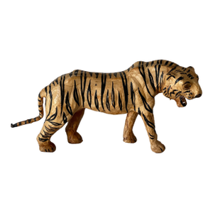 1960s Safari Papier Mache Tiger Sculpture Handmade