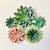 Mid-Century Coastal Italian Tole Five Red-Tipped Succulents Sculptural Wall Object For Sale - Image 4 of 8
