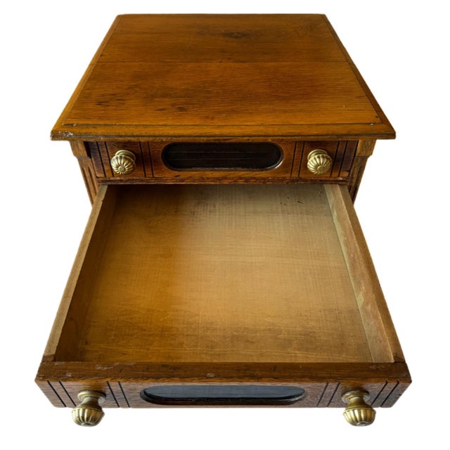 Antique Goff's "Best Braid Made" Oak Spool Cabinet | Circa 1900 For Sale - Image 10 of 11