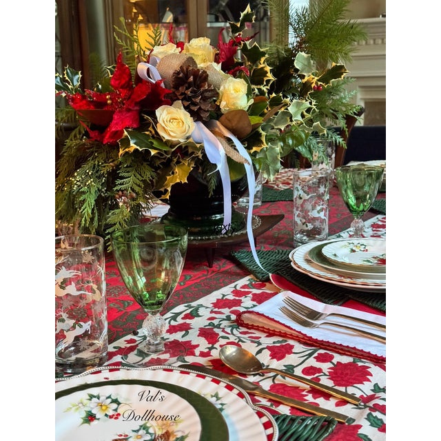 1980’s Crisa Reindeer & Holly Christmas Highball Glasses - Set of 10 For Sale - Image 11 of 12