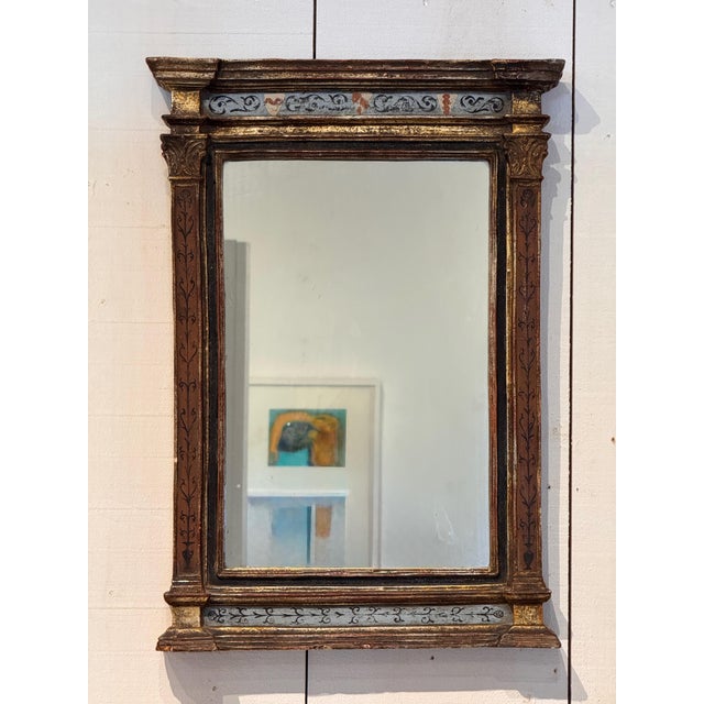 Italian Italian Painted and Parcel Gilt Plaster Mirror For Sale - Image 3 of 8