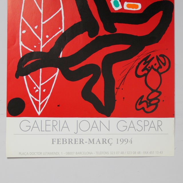 Lithographic Poster Joan Gaspar Gallery of Viladecans, 1994, in Very Good conditions. Designed 1990 to 1999