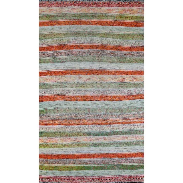 Mid-Century Cotton Scandinavian Style Kilim Rug For Sale - Image 9 of 9