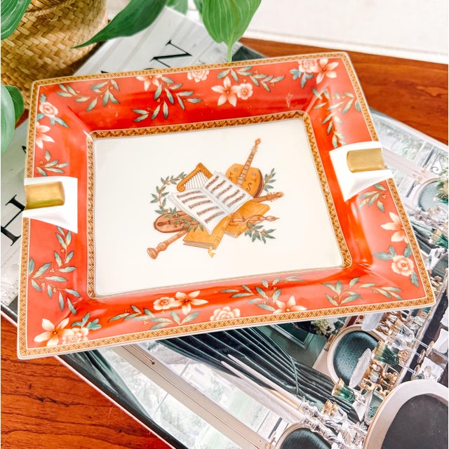Burnt Orange French Limoges Porcelain Ashtray by Medard De Noblat, Amadeus Collection For Sale - Image 8 of 8